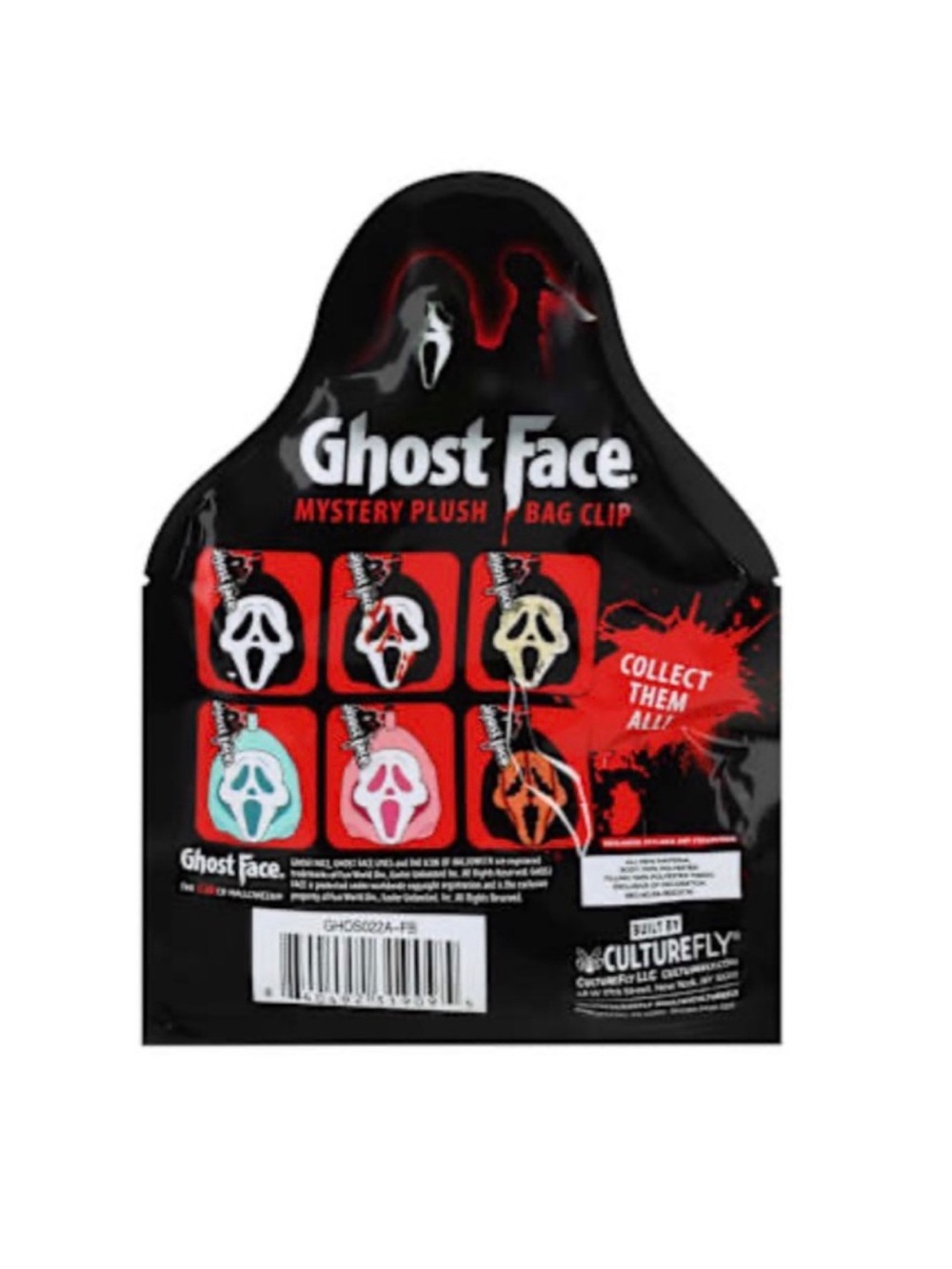 Ghost Face Mask Mystery Plush Bag Charm Clip Blind Bag